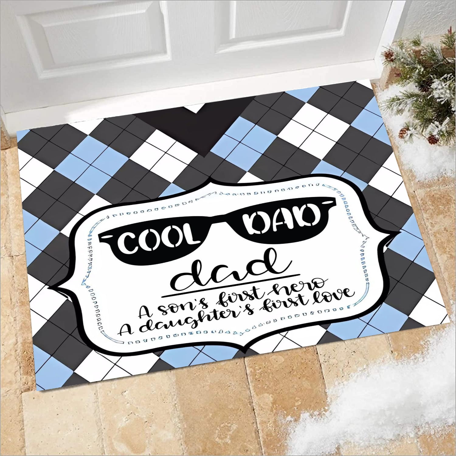 Entrance Mat Best Dad Ever Doormat with Heavy Duty Backing Doormat