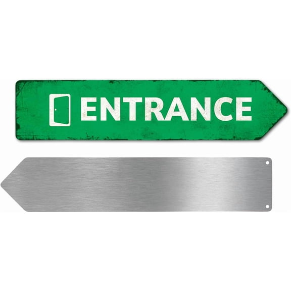 Entrance Metal Sign by DC | Arrow Metal Directional Signage for Indoor & Outdoor | 3x12" Rust-Free Aluminum Sign | Direction Signage UV Protected Road RIGHT Arrow Sign | Made in USA