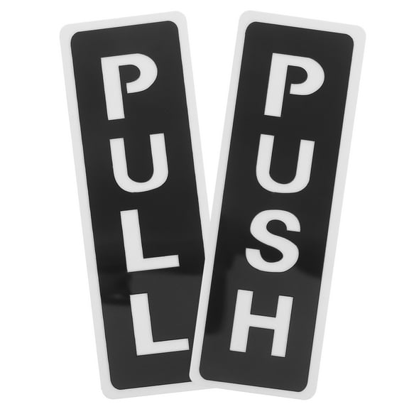 FRCOLOR Push Pull Door Sign with Double Layer 3D Design Made from Acrylic Black Color for Office Use Stylish Mirror Finish