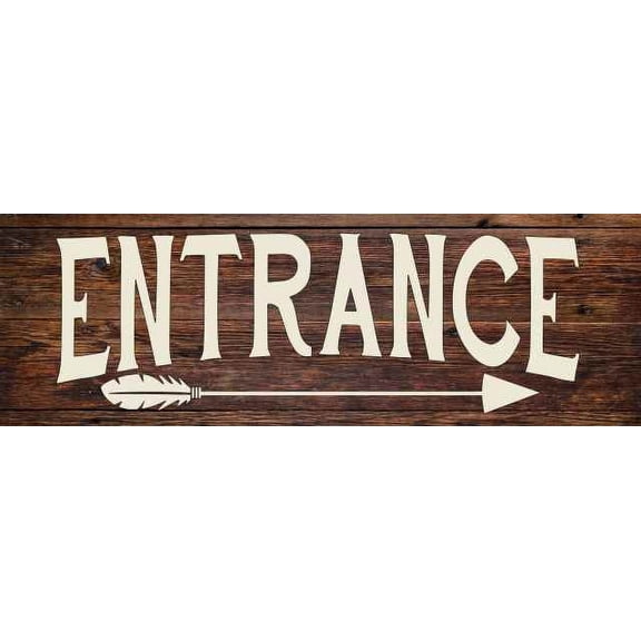 Entrance Right Arrow Restaurant Bar Rustic Looking Wood Sign Wall Décor Gift 6 x 18 Wood Sign B3-06180028081