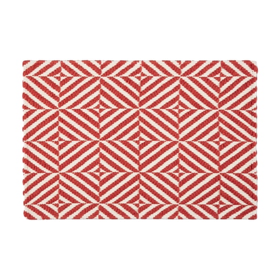 Entrance Rugs Indoor,15.7x23.6 Inch Non-slip Quick Dry Absorbent Mat for Dry Sole | Checkered Stripes Floor Mats for Kitchen,Shower Entrance & Shoe Rack,Red