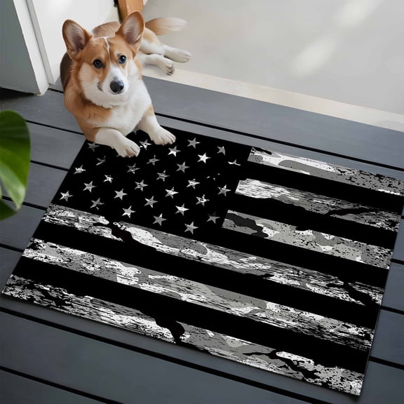 Entrance Runner Rug 2'x3',American Rustic Flag,Non-slip Doormat for Indoor Outdoor Entrance,Independence Day USA Star Stripes Flag Throw Floor Mat for Front Door/Living Room/Bedroom/Bathroom/Kitchen