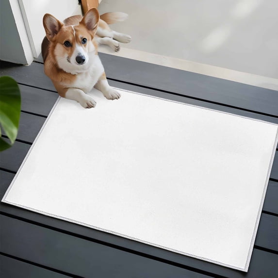 Entrance Runner Rug 2'x3', White Non-slip Doormat for Indoor Outdoor Entrance, Modern Simple White Backdrop Washable Throw Floor Mat for Front Door/Living Room/Bedroom/Bathroom/Kitchen