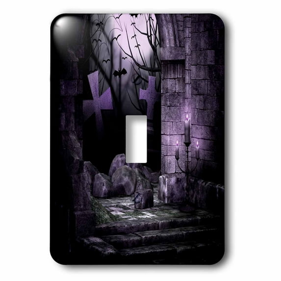 3dRose, Entrance To A Scary Halloween Mansion Scene, single toggle switch