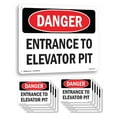 thumbnail image 1 of Entrance To Elevator Pit OSHA Danger Rigid Plastic Sign 10 Inch x 7 Inch - 10 Pack, 1 of 8
