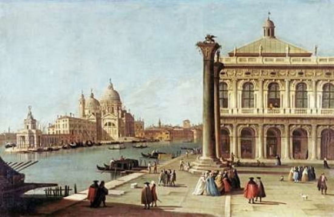 Entrance To Grand Canal Venice Canvas Art - Giovanni Antonio Canal (12 x 18)