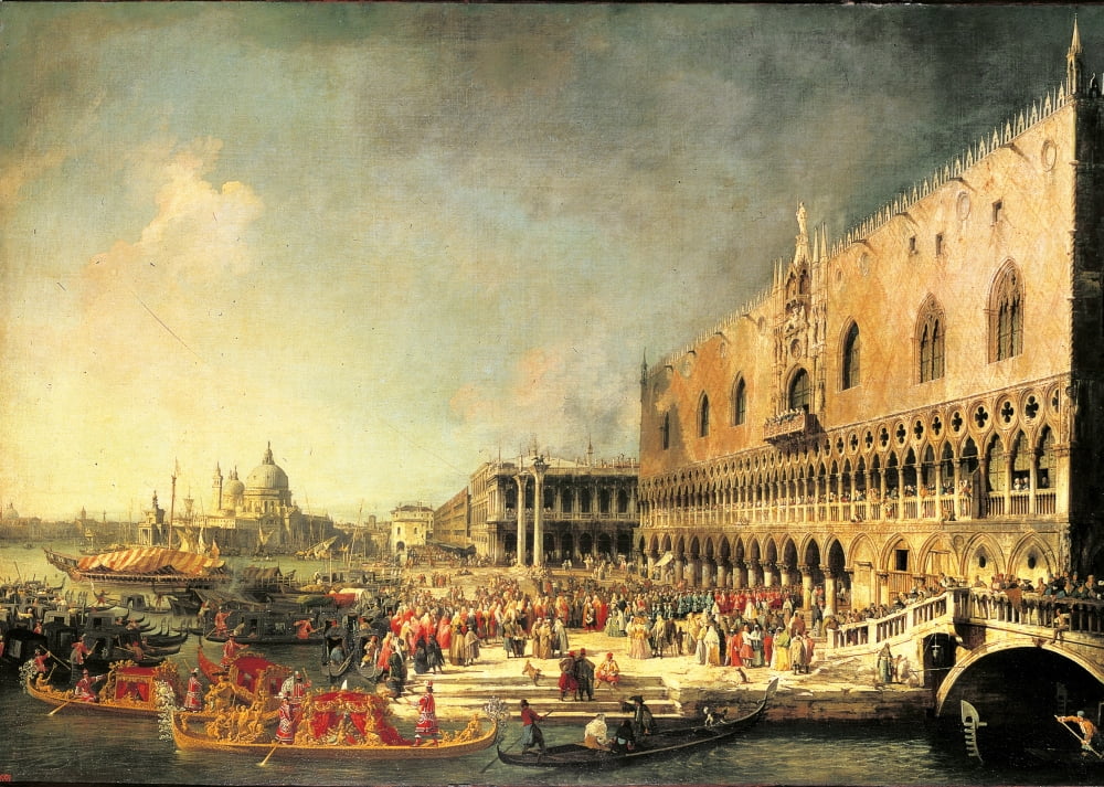 Entrance To The Ducal Palace Of Count Gergy Canvas Art - (36 x 24)