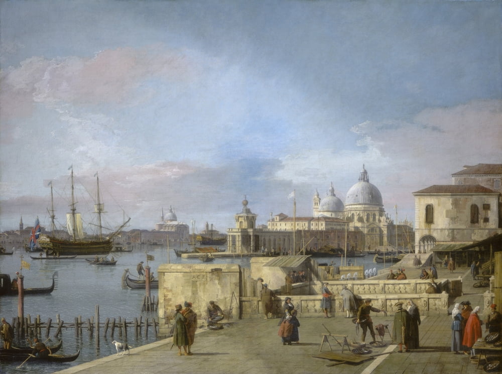 Entrance To The Grand Canal From The Molo Canvas Art - (36 x 24)