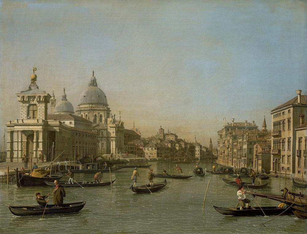 Entrance To The Grand Canal Near The Punta Della Dogana And Santa Maria Della Salute Canvas Art - (24 x 18)
