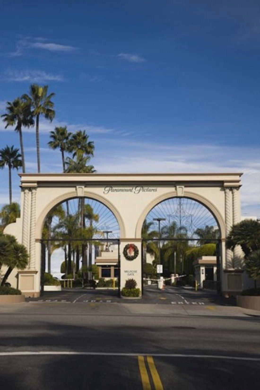 Entrance gate to a studio Paramount Studios Melrose Avenue Hollywood Los Angeles California USA Canvas Art - Panoramic Images (36 x 24)