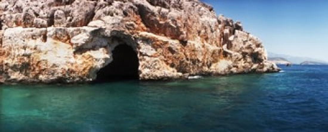 Entrance of the Pirates Cave on the Mediterranean Sea Kekova Antalya Province Turkey Canvas Art - Panoramic Images (30 x 12)