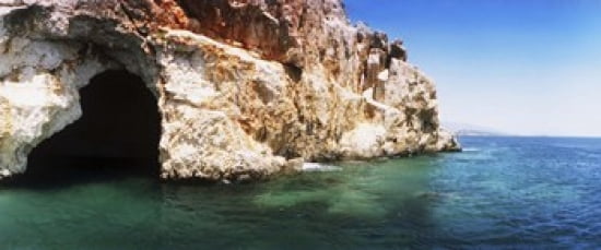 Entrance of the Pirates Cave on the Mediterranean Sea Kekova Antalya Province Turkey Canvas Art - Panoramic Images (30 x 13)