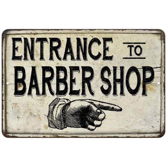 Entrance to Barber Shop Vintage Look Chic Distressed 12x18112180020161