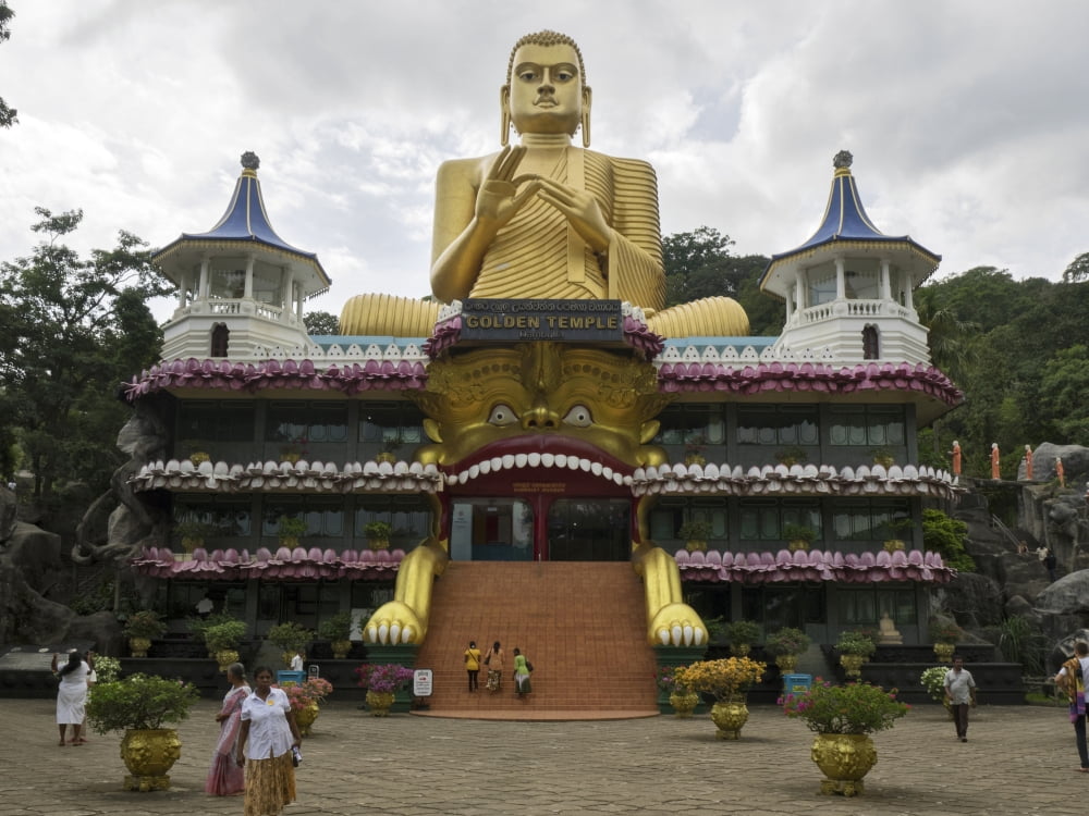 Entrance to Golden Temple museum Dambulla Central Province Sri Lanka Canvas Art - Panoramic Images (12 x 16)