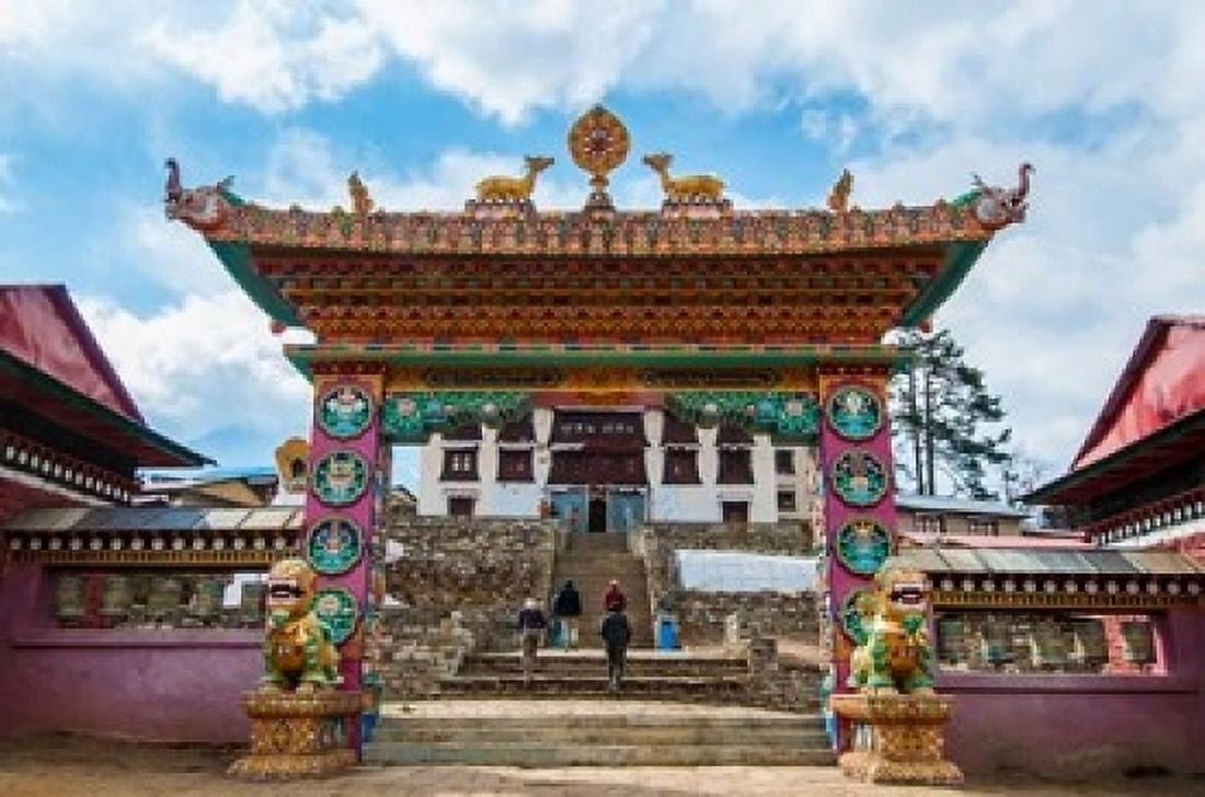Entrance to Tengboche Monastery Nepal Canvas Art - Lee Klopfer DanitaDelimont (36 x 24)