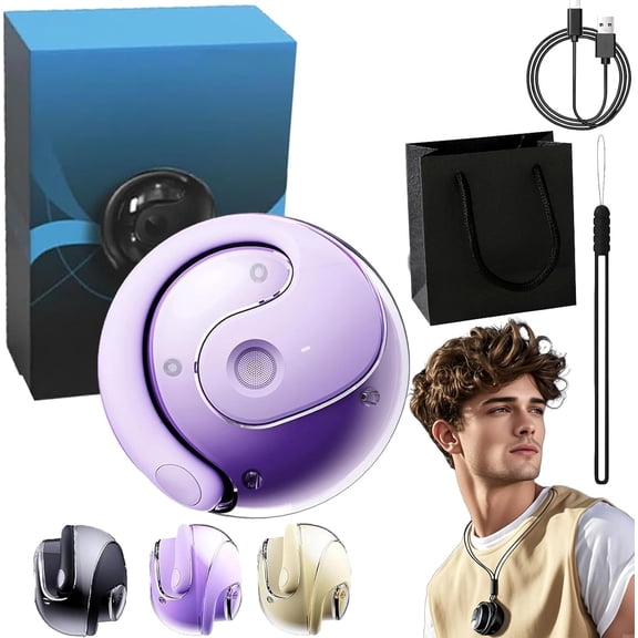 Entrancet Ai Translator Earbuds, Entrancet Ear Translator, AI Translation Wireless OWS Bluetooth 5.4 Earphones, AI Translation Ear Buds Real Time, Support 144 Languages Equipped with Ai App (Purple)