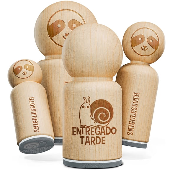 Entregado Tarde Late Work Snail Spanish Class School Teacher Stamp Rubber Stamp for Stamping Crafting Planners - 1/2 Inch Mini