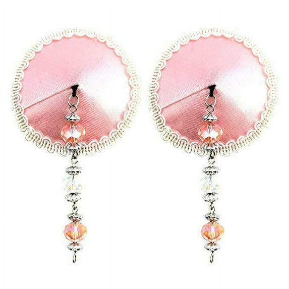 Entrenue Pink Satin Beaded Nipple Covers