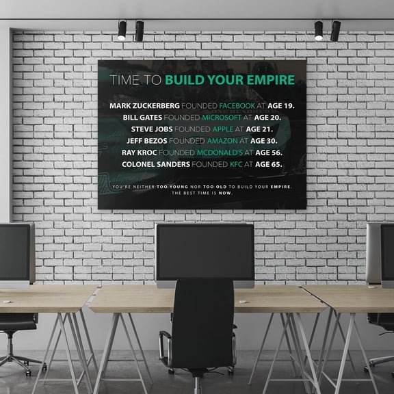 Entrepreneur Empire Motivational Wall Art, Success Poster Office Decor Home Decor, 8x12 UNFRAMED