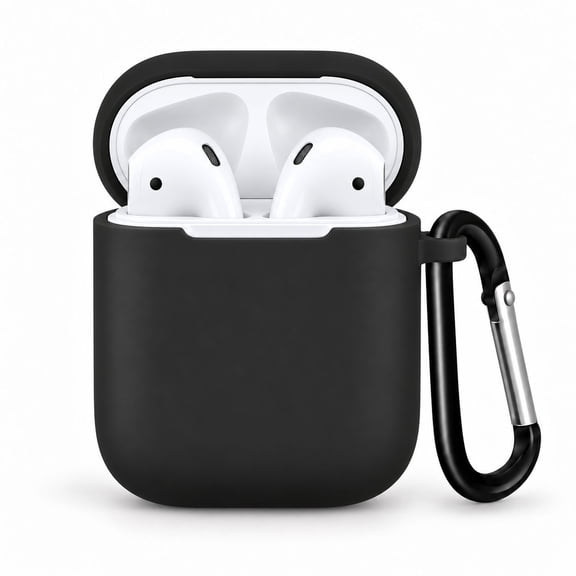 Entro Apple Shock Absorbent Earbud Case with Keychain, Black