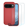 thumbnail image 1 of Entronix 3-Piece Bundle Compatible with Pixel 10/Pixel 10 Pro with Heavy Duty Triple-Layer Case & 2 HD Clear Screen Protector 9H Easy Install, Red, 1 of 7
