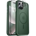 thumbnail image 1 of Entronix 3-in-1 Magnetic Matte Case Compatible with iPhone 12 Pro Max with 1 Screen Protector and 1 Camera Lens Guard, Green, 1 of 6