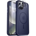thumbnail image 1 of Entronix 3-in-1 Magnetic Matte Case Compatible with iPhone 12 Pro Max with 1 Screen Protector and 1 Camera Lens Guard, Navy Blue, 1 of 6