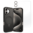 thumbnail image 1 of Entronix 3-in-1 Magnetic Matte Case Compatible with iPhone 17 with Screen Protector and Camera Lens Guard, Black, 1 of 8