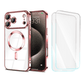 thumbnail image 1 of Entronix 3-in-1 Magnetic Shiny Clear Case Compatible with iPhone 17 Pro / iPhone 18 Pro with 2 Screen Protector, Rose Gold, 1 of 9