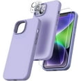 thumbnail image 1 of Entronix 3-in-1 Silicone Case Compatible with iPhone 14 with Camera and Screen Protector, Purple, 1 of 8