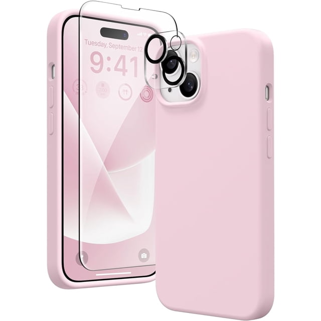 Entronix 3-in-1 Silicone Case Compatible with iPhone 15 with Camera and ...