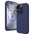thumbnail image 1 of Entronix 3-in-1 Silicone Case iPhone 14 Pro Max with Camera and Screen Protector, Navy Blue, 1 of 8