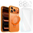thumbnail image 1 of Entronix 5-in-1 Magnetic Matte Case Compatible with iPhone 17 Pro and iPhone 18 Pro with 2 Screen Protector and 2 Camera Lens Guard, Orange, 1 of 8