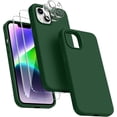 thumbnail image 1 of Entronix 5-in-1 Silicone Case Compatible with iPhone 14 Plus with Camera and Screen Protector, Green, 1 of 8