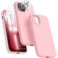 thumbnail image 1 of Entronix 5-in-1 Silicone Case iPhone 14 Pro Max with Camera and Screen Protector, Light Pink, 1 of 8