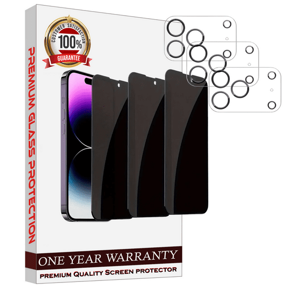 Entronix Anti-Spy Privacy Screen Protector & Camera Lens Protector Compatible with iPhone 17 Pro - 6-Piece Combo