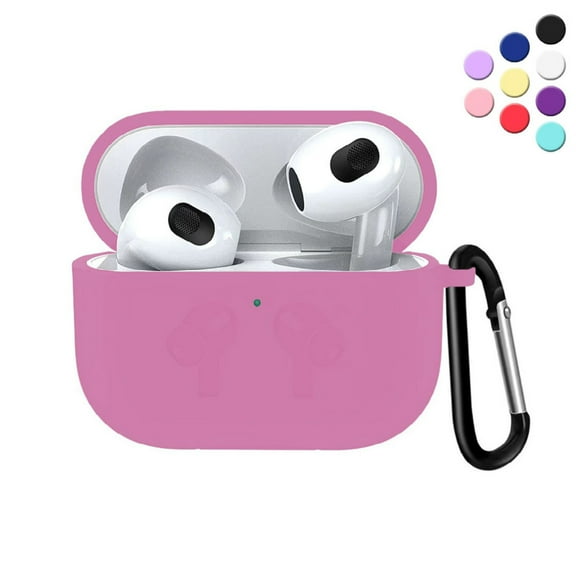 Entronix Apple Shock-Absorbing Earbud Case with Keychain, Light Pink