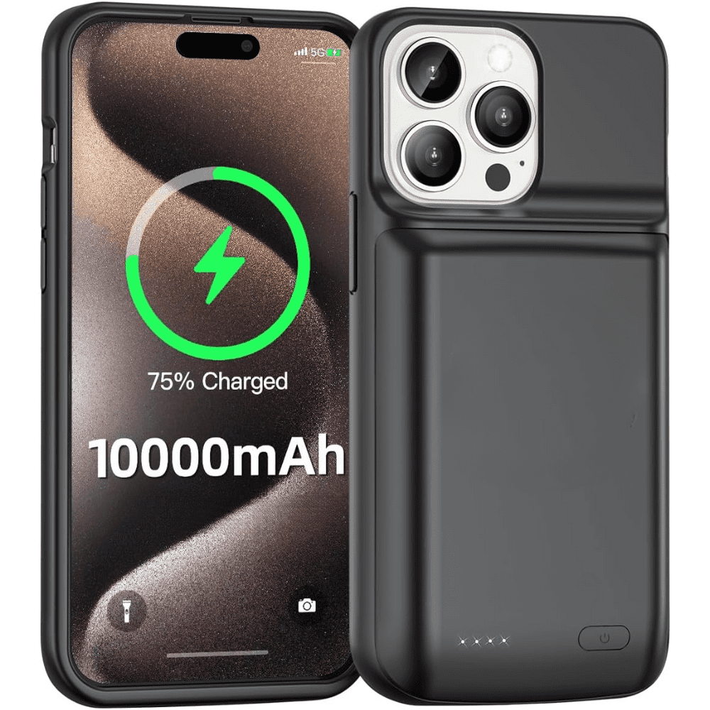 Entronix Battery Power Case for Apple iPhone 16 Pro Max, 7000mAh Slim Portable Rechargeable Battery, Charging Case Compatible for Apple iPhone 16 Pro Max Extended Battery Charger Case, Black