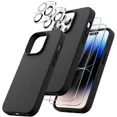 thumbnail image 1 of Entronix Black Silicone Cell Phone Case for Apple iPhone 14 Pro Max, 5-in-1 Bundle with 2 Tempered Glass and 2 Camera Lens, 5 Count, 1 of 7