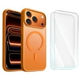 thumbnail image 1 of Entronix Bundle Compatible with iPhone 17 Pro — Magnetic Dual-Layer Phone Case & 2 Clear Screen Protector, Anti-Drop 9H Easy Install, Orange, 1 of 8