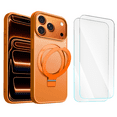 thumbnail image 1 of Entronix Bundle Compatible with iPhone 17 Pro Max — Magnetic Dual-Layer Phone Case & 2 Clear Screen Protector, Anti-Drop 9H Easy Install, Orange, 1 of 8
