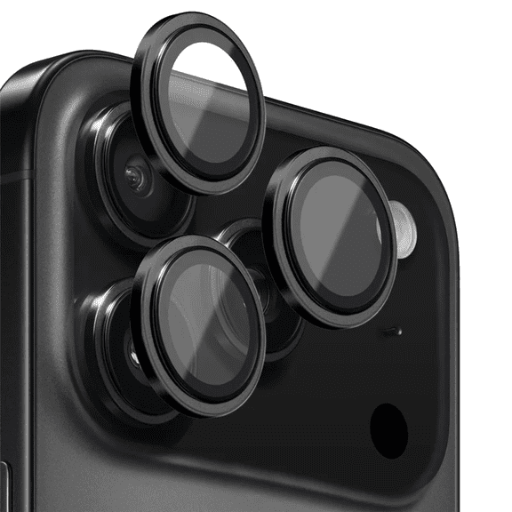 Entronix Camera Lens Protector Compatible with iPhone 17 Pro Max and iPhone 18 Pro Max, Tempered Glass with Aluminium Finish, Black