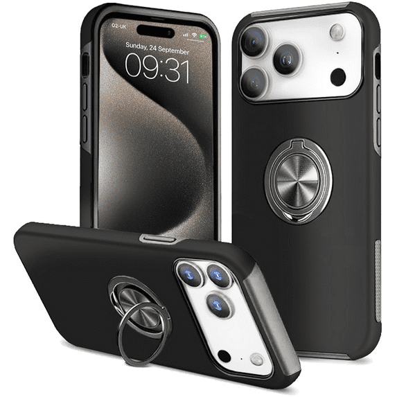 Entronix Case Compatible with iPhone 17 Pro - 360º Circular Ring Gripstand