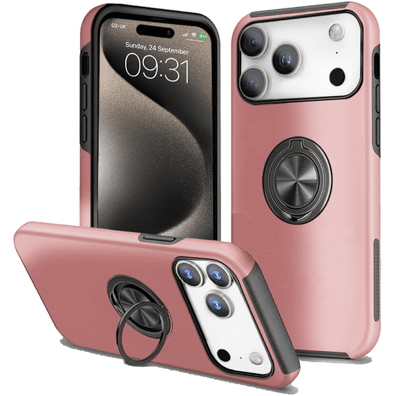 Entronix Case Compatible with iPhone 17 Pro Max - 360º Circular Ring Gripstand