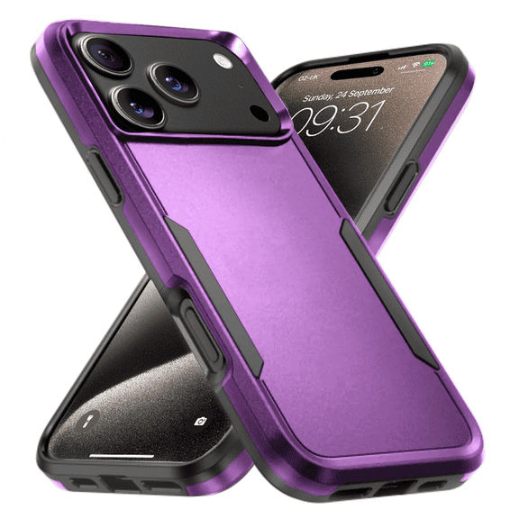 Entronix Heavy Duty Case Compatible with iPhone 17 Pro / iPhone 18 Pro, Hybrid Hard Cover, Purple