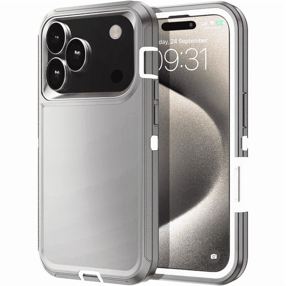 Entronix Heavy Duty Case Compatible with iPhone 17 Pro / iPhone 18 Pro, Shockproof Hard Cover, Gray