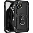 thumbnail image 1 of Entronix Case Designed for Apple iPhone 11 Heavy Duty Case with Built-in Kickstand, Dual Layer Protection with Rotating Holder Ring, Sturdy Case for Apple iPhone 11, Black, 1 of 6