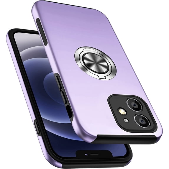 Entronix Protective Case Compatible with iPhone 11, Ring Holder Cover, Purple