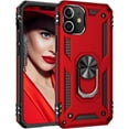 thumbnail image 1 of Entronix Case Designed for Apple iPhone 11 Heavy Duty Case with Built-in Kickstand, Dual Layer Protection with Rotating Holder Ring, Sturdy Case for Apple iPhone 11, Red, 1 of 6