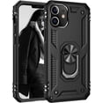 thumbnail image 1 of Entronix Armor Case Compatible with iPhone 12 / 12 Pro, Ring Holder Cover, Black, 1 of 6